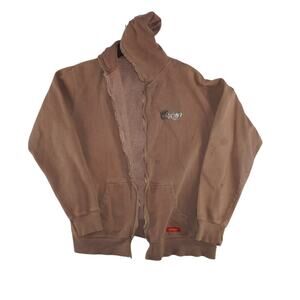 Vintage Quiksilver Brown Full-Zip Hoodie Sherpa Lined (Size XL) – Needs Repair